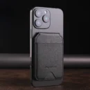 Vertical Style Portable Magnetic Card Bag Premium PU Leather Wallet