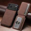 Premium Faux Leather Phone Case For iPhone - Brown