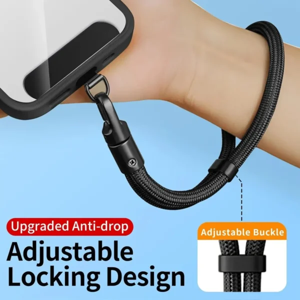 Universal Adjustable Mobile Phone Lanyard Short Wrist Strap with Self-locking