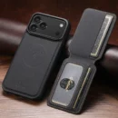 Premium Faux Leather Phone Case For iPhone - Black