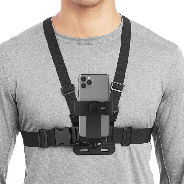 Adjustable Phone Clip Holder With Chest Strap Fixation Bracket