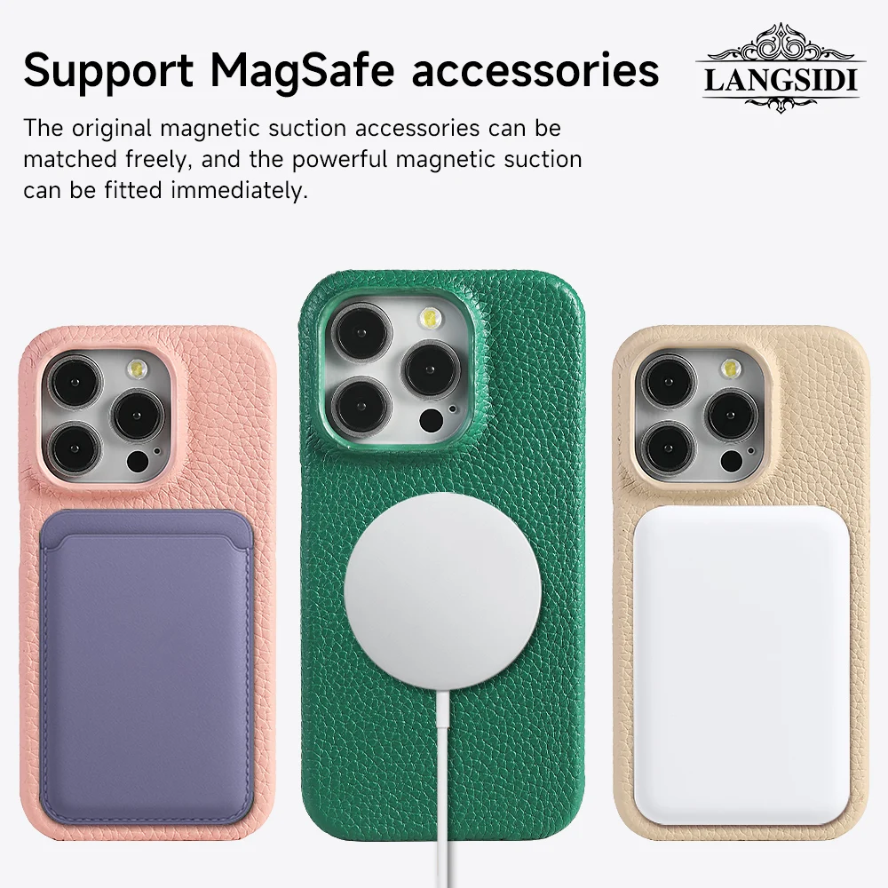 Natural Cowhide Leather Magsafe Case for iPhone - Image 6