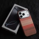 Trendy Carbon Fibre Relief For MagSafe Phone Case for iPhone - orange