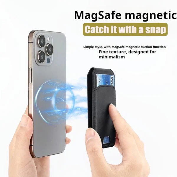 For Magsafe Magnetic Pu Leather Wallet Stand