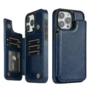 Wallet RFID Blocking Layer Protect Anti-Theft Magnetic Leather Case For iPhone - Blue