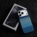 Trendy Carbon Fibre Relief For MagSafe Phone Case for iPhone - Blue