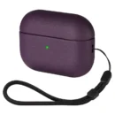 Leather grain Case For AirpPods Pro - Dark Purple