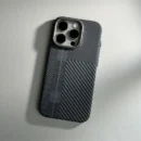 Alloy Lens Hit Color Carbon Fibre MagSafe Phone Case for iPhone - A-3