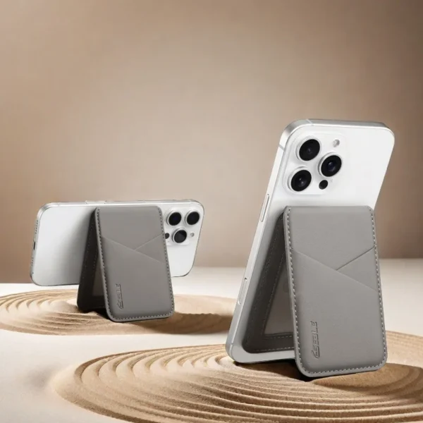 Luxury Leather Cellphone Magsafe Magnetic Card Holder For IPhone 14 12 13 15 16 Pro Max 15Plus RFID Anti-Skimming Bank ID Card