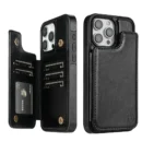 Wallet RFID Blocking Layer Protect Anti-Theft Magnetic Leather Case For iPhone - Black