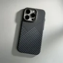 Alloy Lens Hit Color Carbon Fibre MagSafe Phone Case for iPhone - A-10